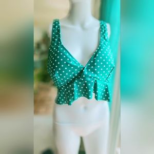 Polka-dot Ruffle Tankini Top